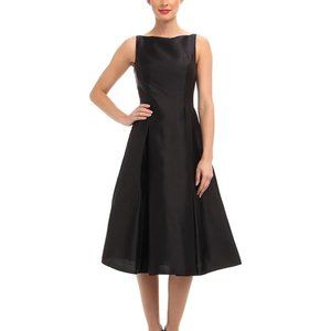 Adrianna Papell Sleeveless Tea Length Dress | Size 0 | Black (NEW w/ TAGS)